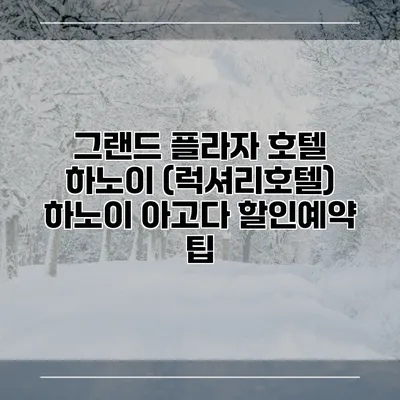 그랜드 플라자 호텔 하노이 (럭셔리호텔) 하노이 아고다 할인예약 팁