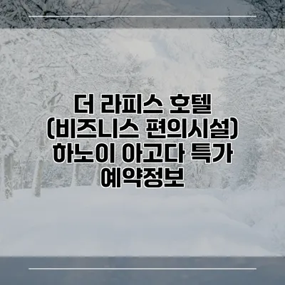 더 라피스 호텔 (비즈니스 편의시설) 하노이 아고다 특가 예약정보