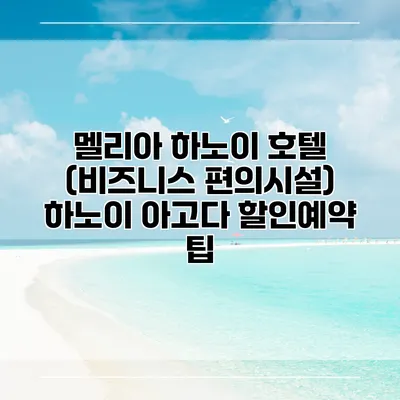 멜리아 하노이 호텔 (비즈니스 편의시설) 하노이 아고다 할인예약 팁