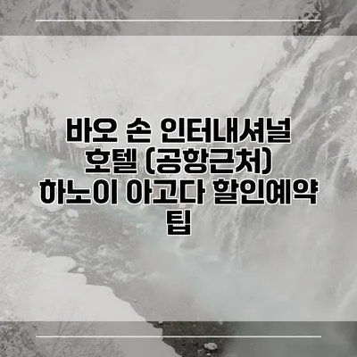 바오 손 인터내셔널 호텔 (공항근처) 하노이 아고다 할인예약 팁