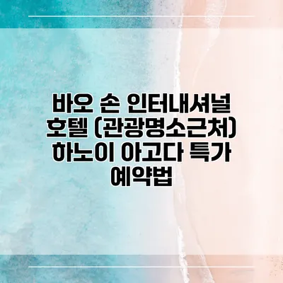 바오 손 인터내셔널 호텔 (관광명소근처) 하노이 아고다 특가 예약법