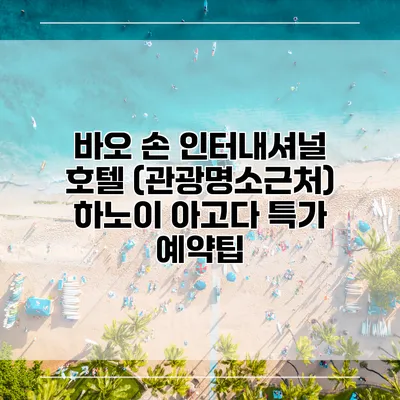 바오 손 인터내셔널 호텔 (관광명소근처) 하노이 아고다 특가 예약팁