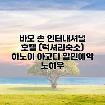 바오 손 인터내셔널 호텔 (럭셔리숙소) 하노이 아고다 할인예약 노하우