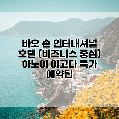바오 손 인터내셔널 호텔 (비즈니스 중심) 하노이 아고다 특가 예약팁