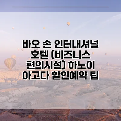 바오 손 인터내셔널 호텔 (비즈니스 편의시설) 하노이 아고다 할인예약 팁