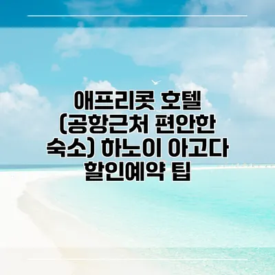 애프리콧 호텔 (공항근처 편안한 숙소) 하노이 아고다 할인예약 팁