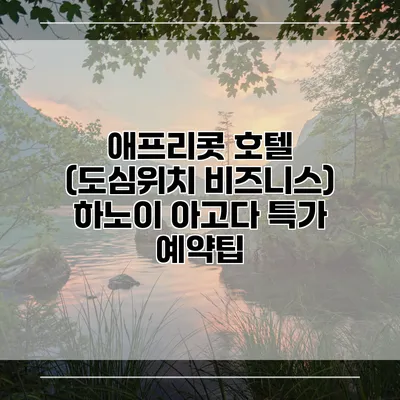 애프리콧 호텔 (도심위치 비즈니스) 하노이 아고다 특가 예약팁