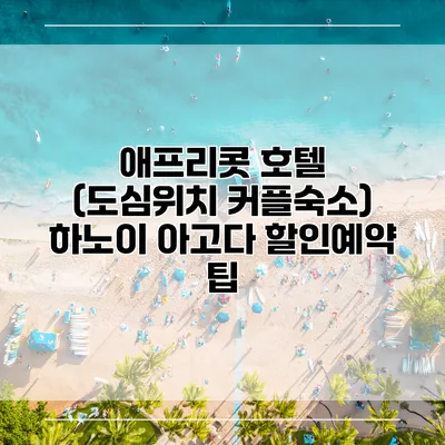 애프리콧 호텔 (도심위치 커플숙소) 하노이 아고다 할인예약 팁