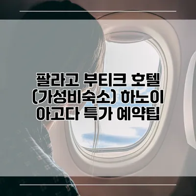 팔라고 부티크 호텔 (가성비숙소) 하노이 아고다 특가 예약팁