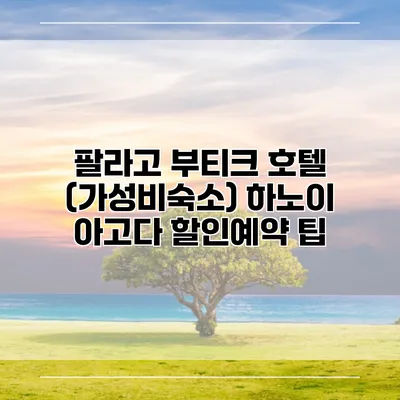 팔라고 부티크 호텔 (가성비숙소) 하노이 아고다 할인예약 팁