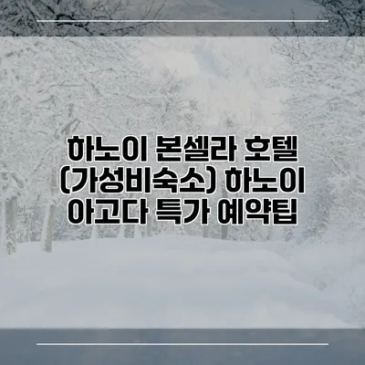 하노이 본셀라 호텔 (가성비숙소) 하노이 아고다 특가 예약팁