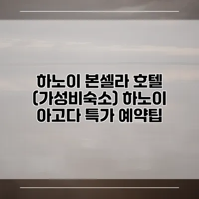 하노이 본셀라 호텔 (가성비숙소) 하노이 아고다 특가 예약팁
